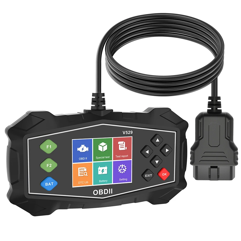 

V529 Автомобильные диагностические инструменты OBD2 Многофункциональный считыватель кодов неисправностей с тестом аккумулятора
