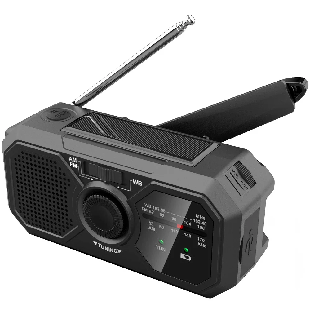 Портативный радиоприемник FM AM SW с поддержкой солнечной батареи Ручной