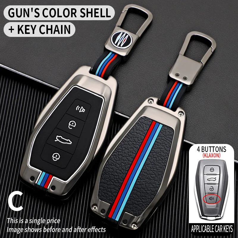 

Zinc Alloy Car Key Case Cover Fob Shell for Geely Coolray X6 geometry c Emgrand Global kulrey Hawk GX7 okavango Keychain