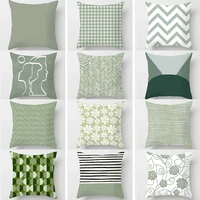 simple small fresh geometric pillowcase sweet mint green print cushion cover decorative pillowcase moda