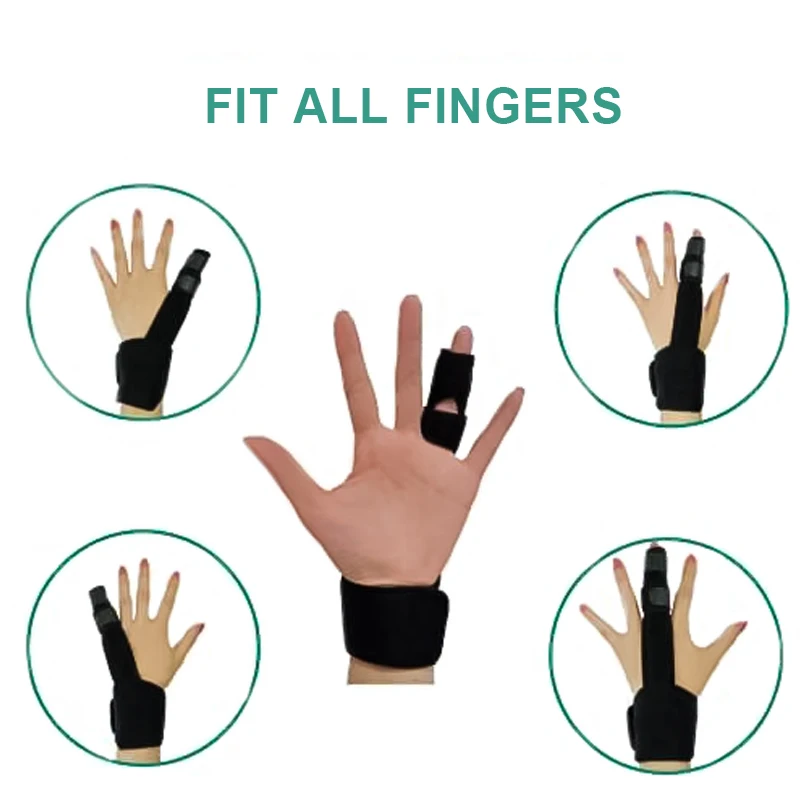 1Pc Finger Support Brace Adjustable Finger Fractures Splint Trigger Finger Straighten Broken Bent Fingers Thumbs Pain Relief