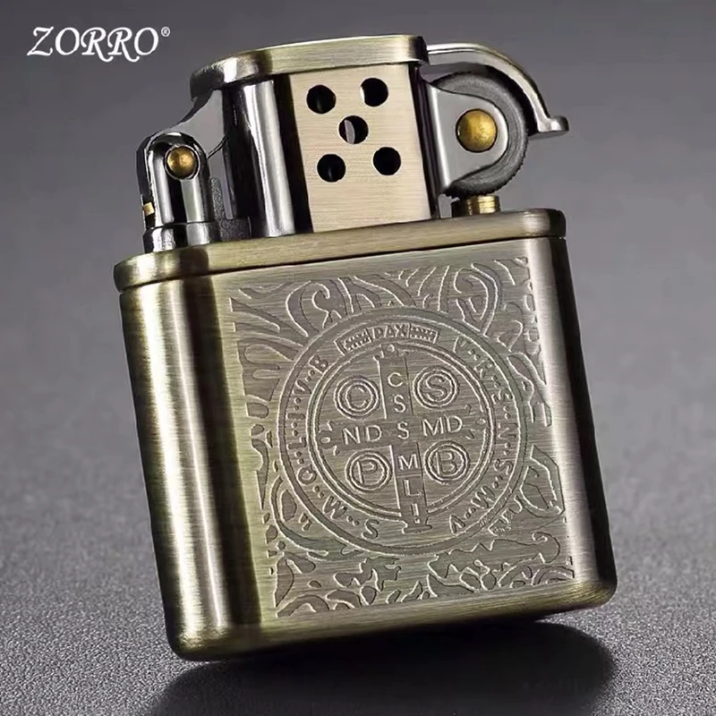 Flint Copper Oil Gasoline Cigarette Lighter Antique Series L