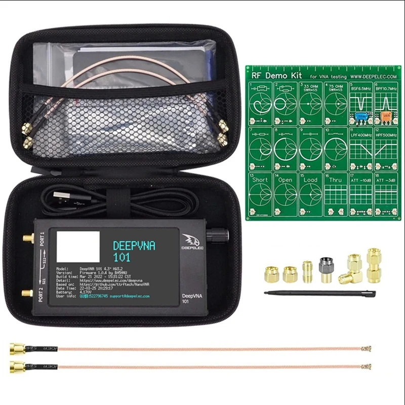 

2022 Latest Nanovna Deepvna SWR Meter VHF UHF Antenna Analyzer 4.3 Inch IPS LCD + Metal Case + Battery