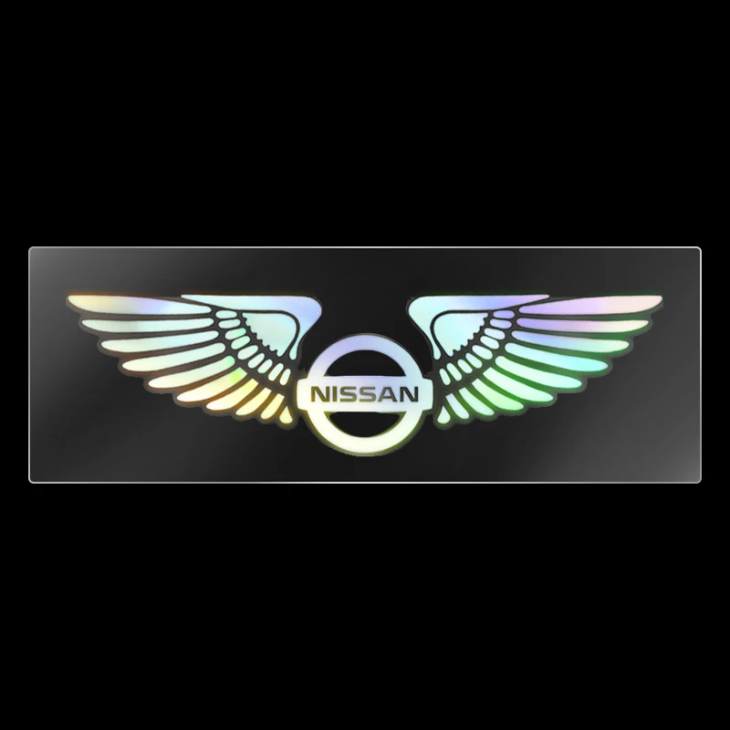 

Светоотражающие Красочные лазерные автомобильные наклейки с логотипом Angel Wings для Nissan J10 X-Trail Qashqai Juke Leaf Micra NOTE, приспособления для патрулирования