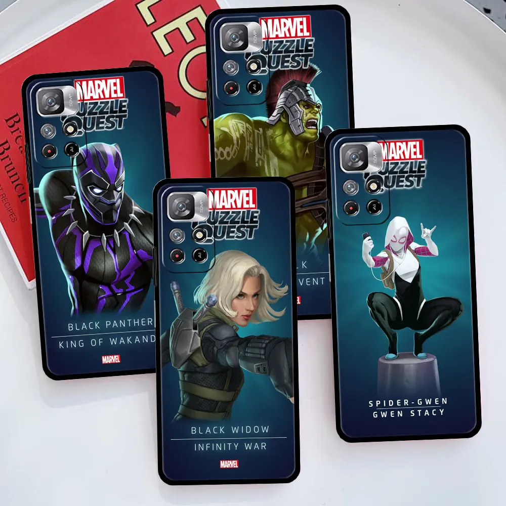 Shell Trend Celular Coque For Redmi Note 9 10 Pro 9S 11 8 8T K40 9C 9A 9T K40s 11T K50 11S Marvel Avenger Spiderman Iron Man