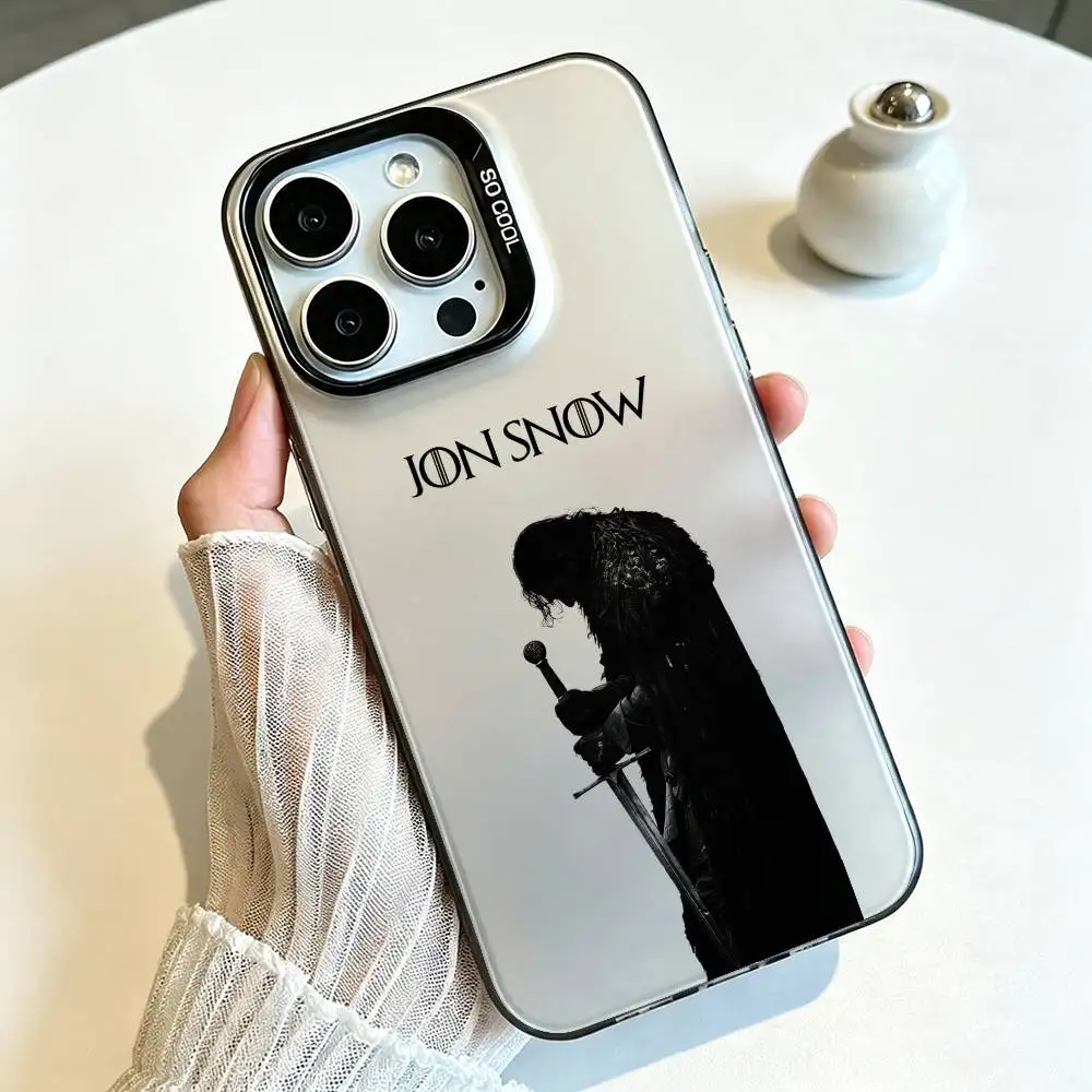 Фото Чехол для телефона G-Game Of T-Thrones J-Jon Snow для iPhone 17, 16, 15, 14, 13, 12, 11 Plus, Pro Max, XS, цветной серебристый чехол-футляр №3