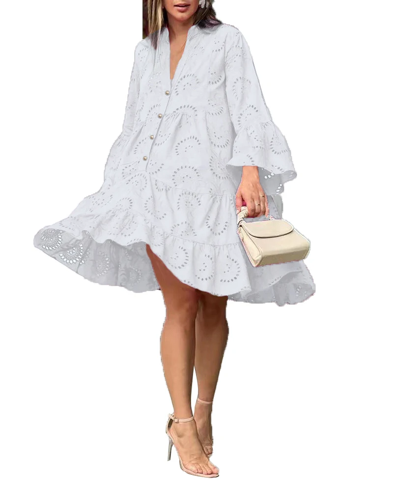 Платье С Кружевными Расклешенными Рукавами Купить