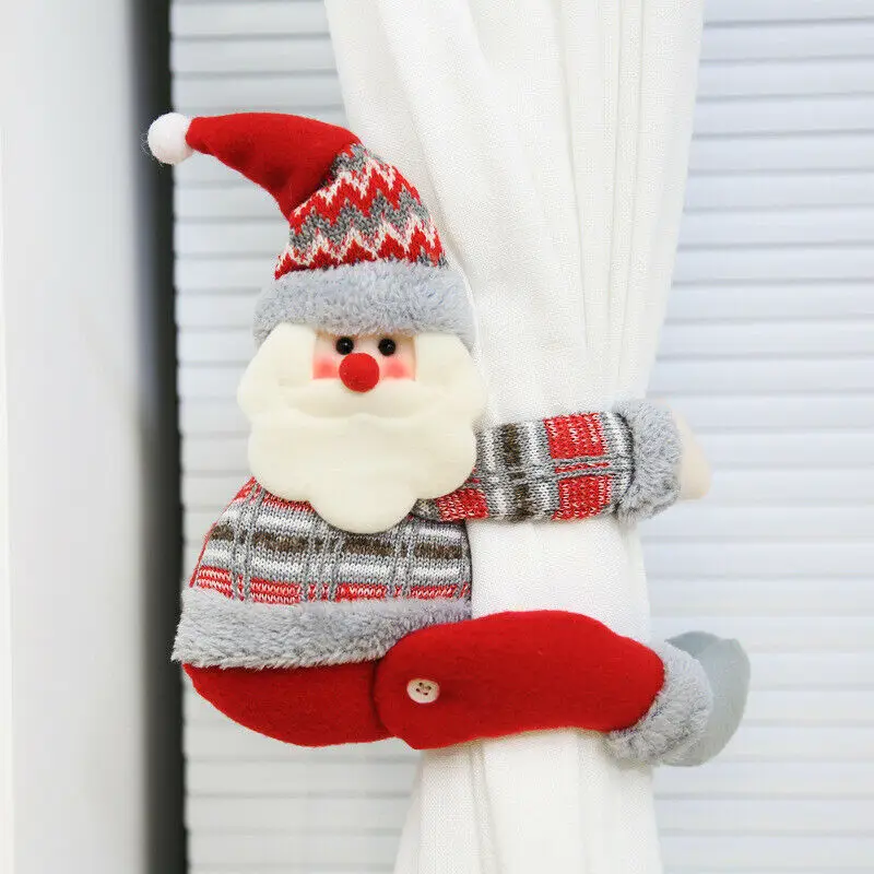 16x14cm Christmas Curtain Hook Buckle Cute Design Santa Claus Window Snowman Home Decore  Living Room Decoration Accessories
