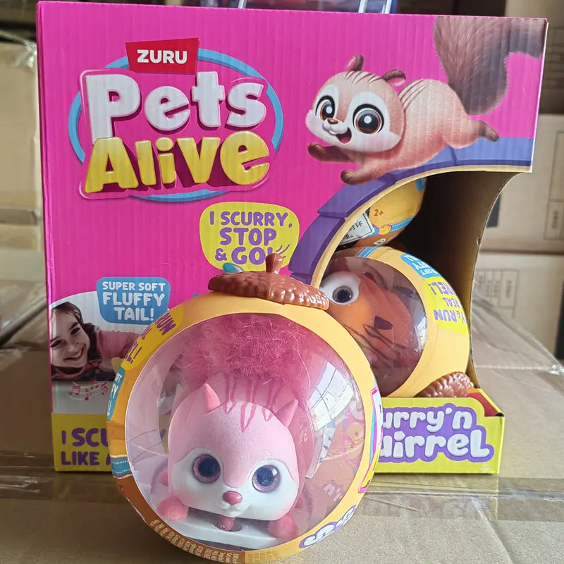 Фото Электронная интерактивная игрушка Zuru Pets Alive Scurry'N Squirrel: мягкая плюшевая игрушка-зверюшка с активацией от прикосновения, с пушистым хвостом, подарок на день рождения или праздник №4