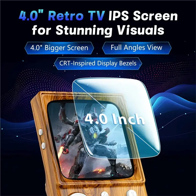 Фото B03B-Ретро портативная игровая консоль с системой Emuelec, 4-дюймовым IPS-экраном, 22000+ играми, Wi-Fi, онлайн-сражениями и 64 ГБ памяти. №3