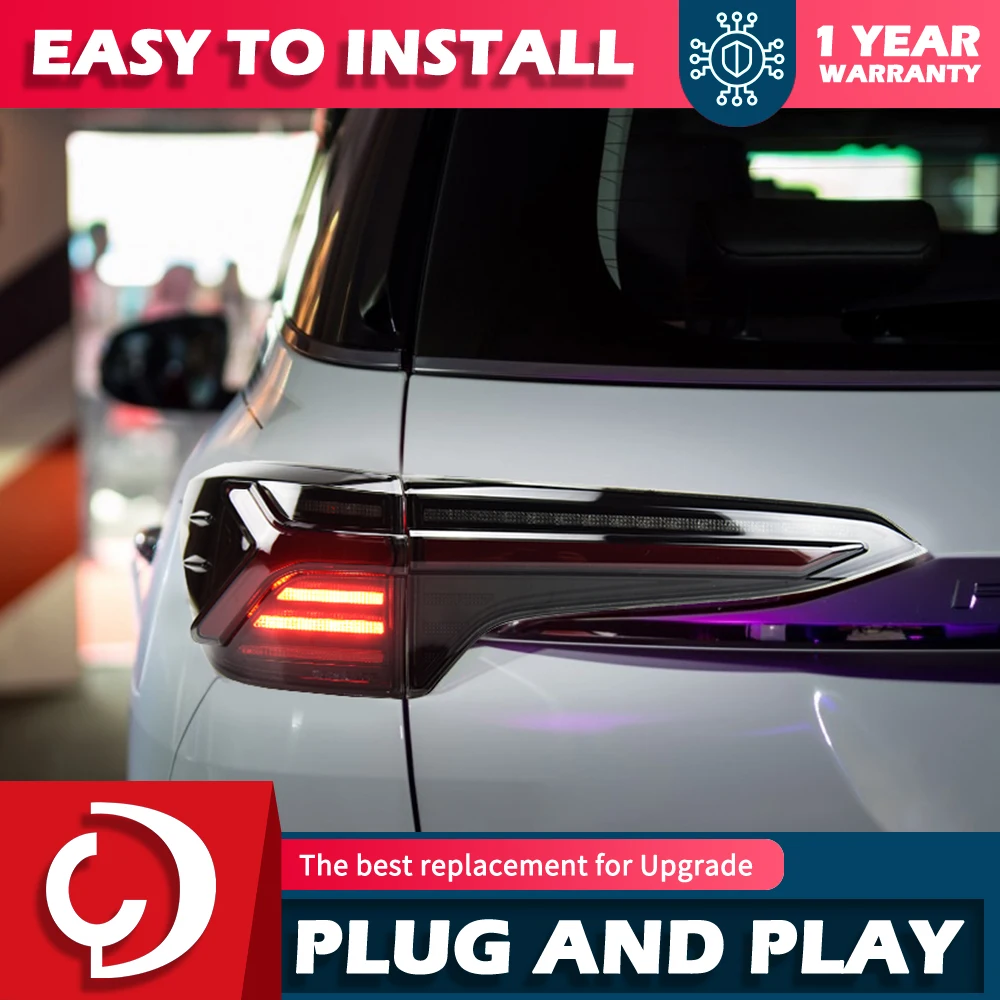 

Автомобильный Стайлинг, задний фонарь для Toyota Fortuner s 2016-2019, новый Fortuner, светодиодный задний фонарь DRL, динамический сигнал, автомобильные акс...