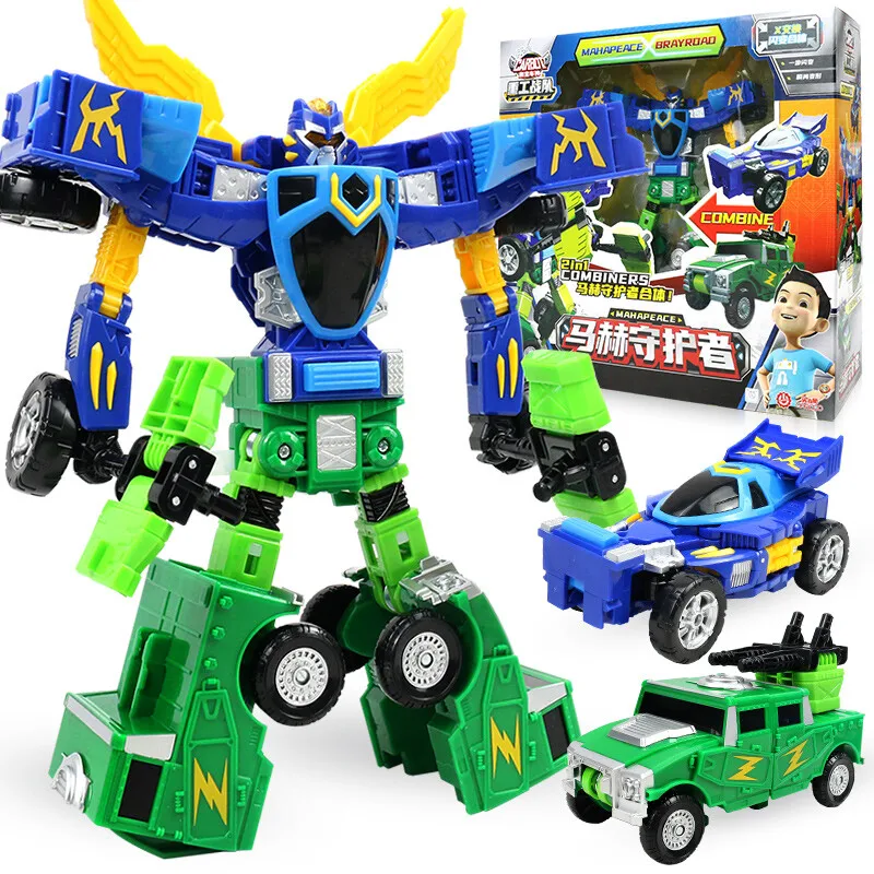 2 IN 1 Combination Hello Carbot Transformation Robot to Car Toys Action Figures Deformation Engineering Car Truck Vehicle Toy