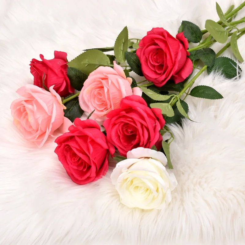 

5pcs Artificial Flowers Rosas Artificiales Bridal Bouquets Fausse Fleur Wedding Centerpieces Tables Home Decoration Silk Roses