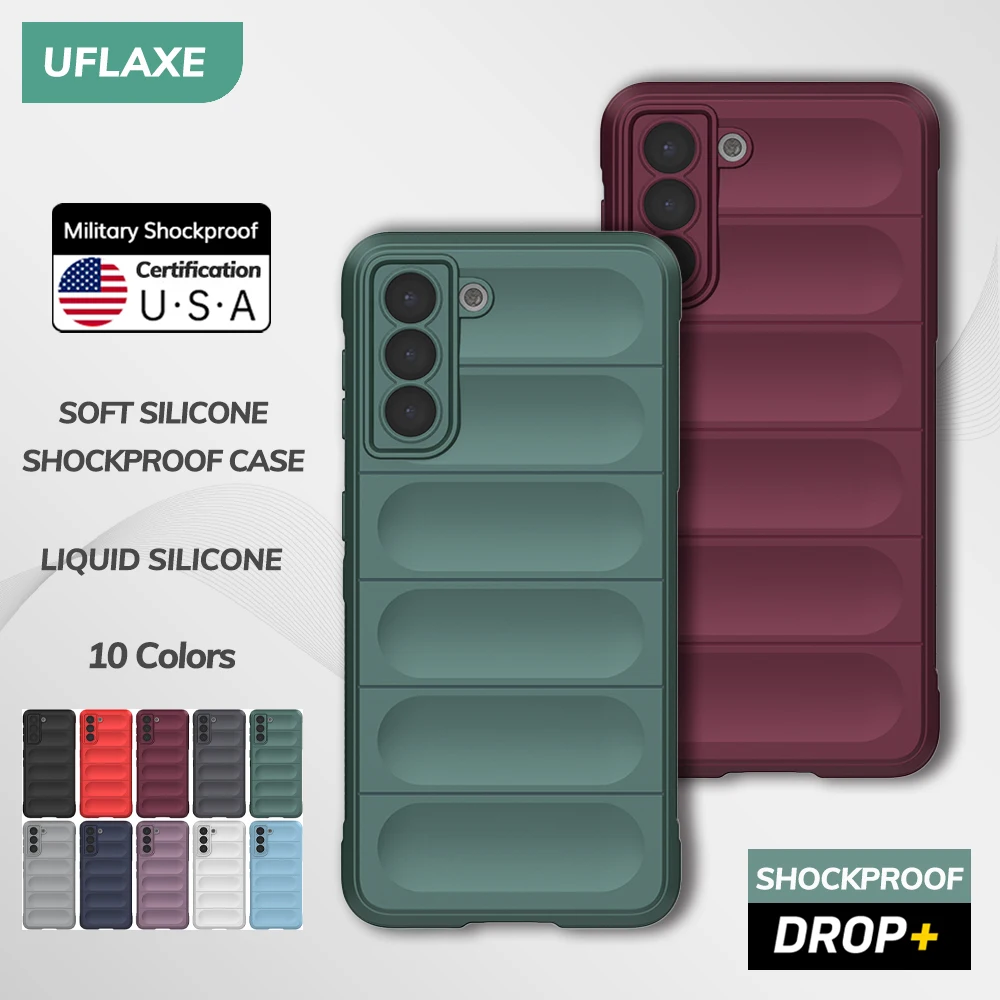 UFLAXE Original Soft Silicone Case for Samsung Galaxy S21 / S21 Plus / S21 Ultra / S21 FE Shockproof anti-slip Back Cover Casing