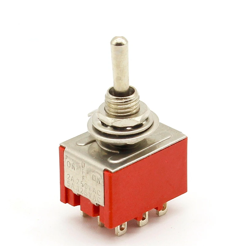 1 pcs NEW Red 9 Pin ON-OFF-ON 3 Position Mini Toggle Switch AC 6A/125V 3A/250V