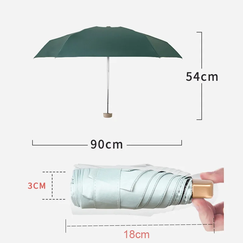 Mini Pocket Phone Size Women's Umbrella Male Man Ultralight Rain Sun Umbrella Girls Anti UV Portable Folding Umbrella Parasol images - 6