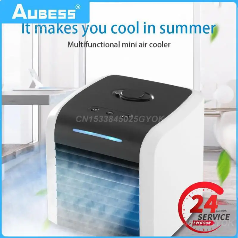 

Portable Air Conditioner Mini Evaporative Air Cooler Personal Rechargeable USB Fan Quiet Desk Fan With 2 Speeds For Home Office