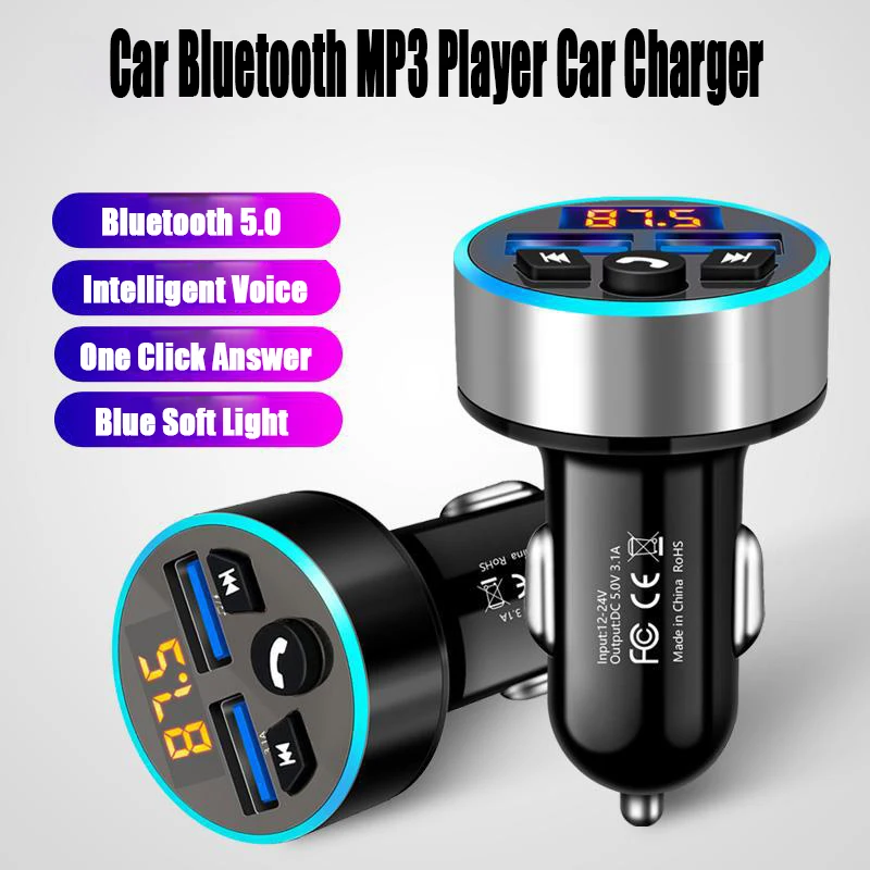 Автомобильное зарядное устройство BAECOAR с FM-трансмиттером Bluetooth беспроводной