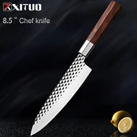 xituo three layer composite steel handmade forged chef knife sharp cutting meat kitchen essential tool rosewood octagonal handle