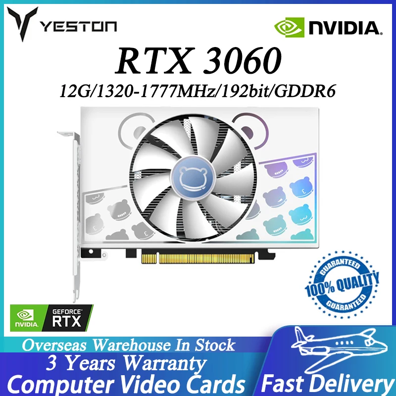 

YESTON RTX3060 12G Graphics Card 192bit GDDR6 15Gbps Memory Speed 3xDP + HD Output Interface ITX Gaming Video Cards RTX 3060 GPU