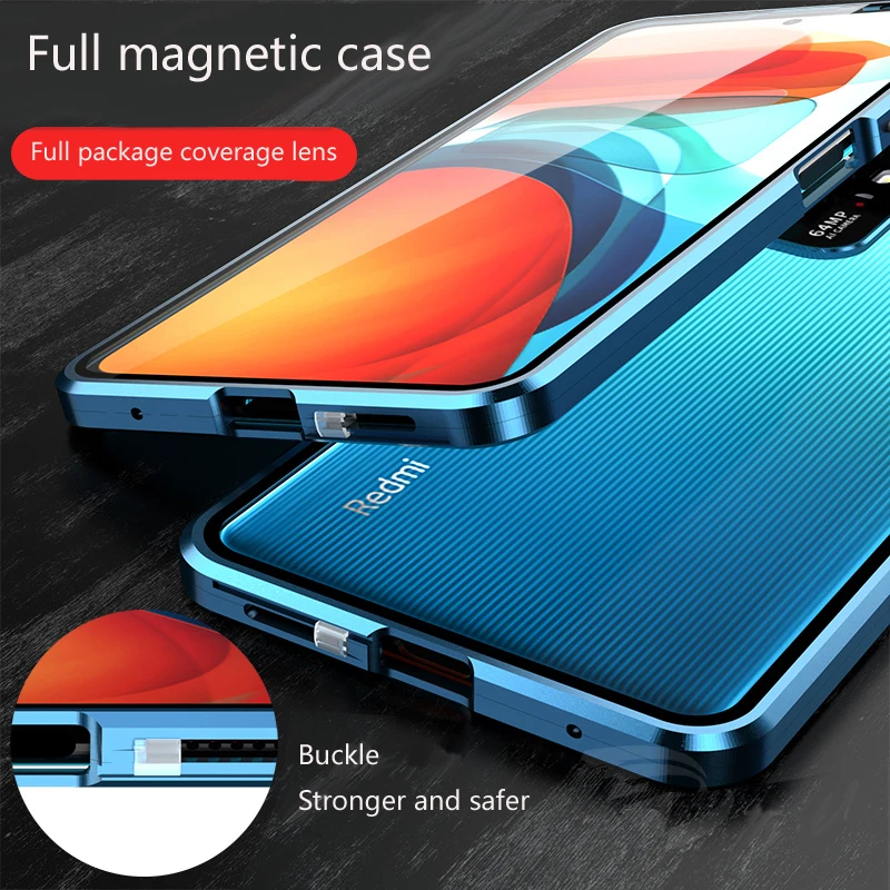 Металлический магнитный чехол для телефона двухсторонняя стеклянная защелка