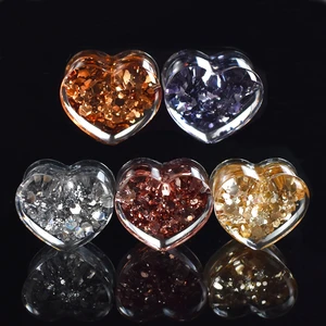 Metallic Sequins Acrylic Ear Tunnels Plugs Heart Shape Ear Expander Stretcher Body Piercing Jewelry 6-30mm
