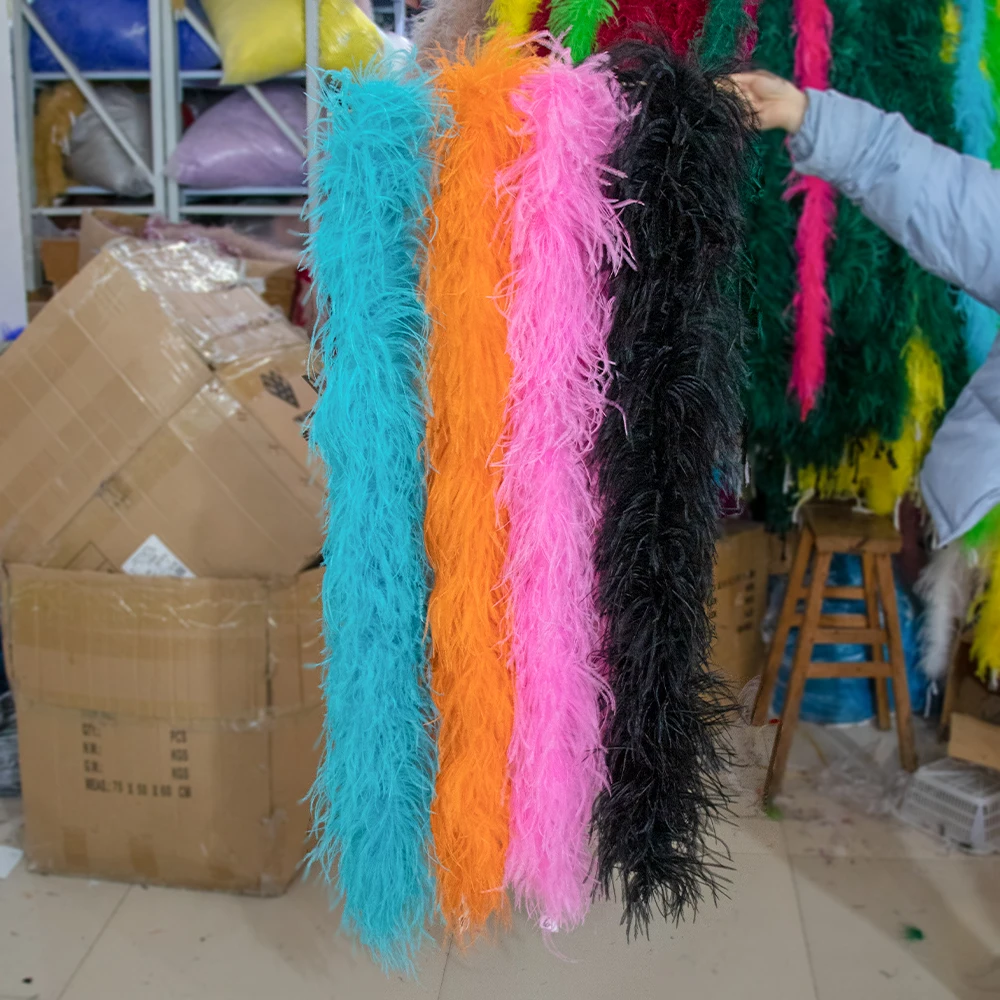 

Разноцветные страусиные перья Boa 3-20Ply, 2 метра, пушистая мягкая искусственная шаль для рукоделия, свадебного платья, юбки, швейное украшение