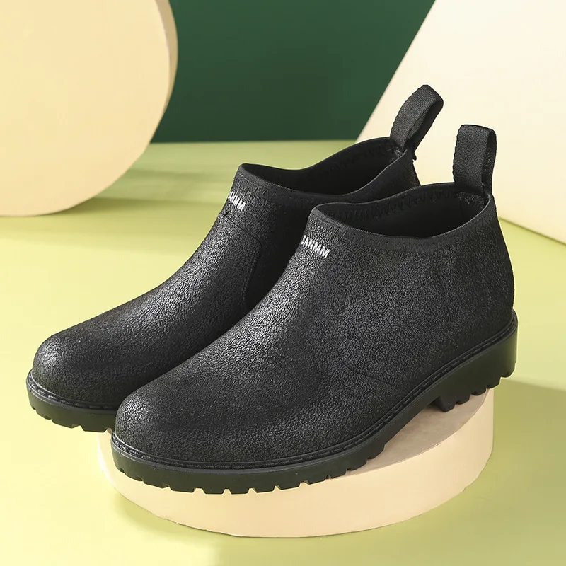 

New 2023 Men Rain Boots Waterproof Rubber Rain Shoes Fashion Ankle Garden Galoshes Man Work Rain Shoes Footwear Gumboots 레인부츠 남성