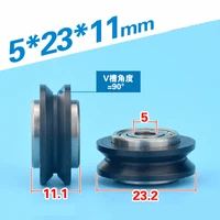 1pc v52311mm v groove 625zz bearing roller wheel pom caoted 3d printer v type roller double bearing pulley wheel