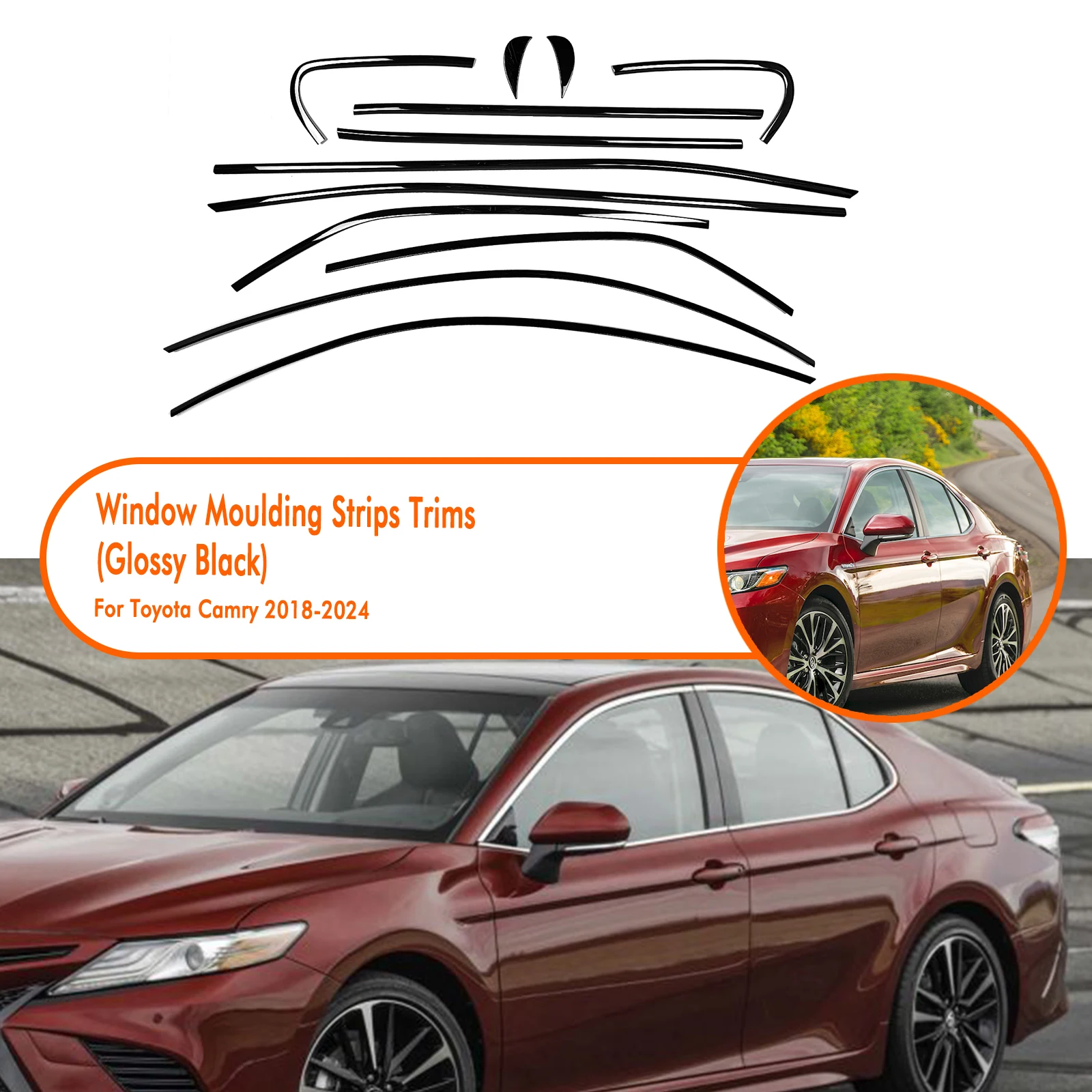 

Накладка на окно, декоративная накладка для Toyota Camry 2018 2019 2020 2021 2022 2023 2024