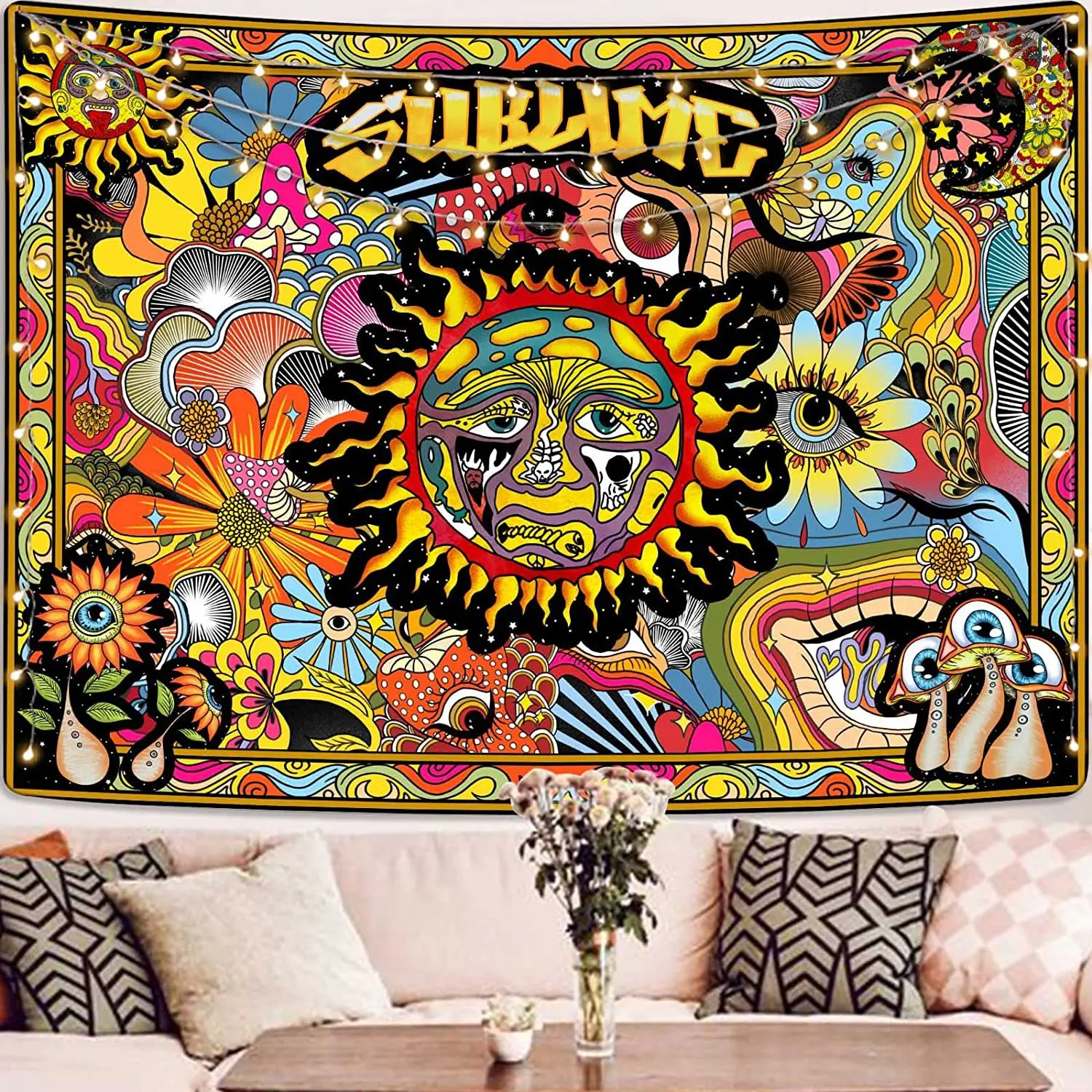 

Weird Hip Hop Style Tapestry Fantasy Tapestry for Bedroom Office Colorful Wall Hanging Tapestry for Different Home Decorations
