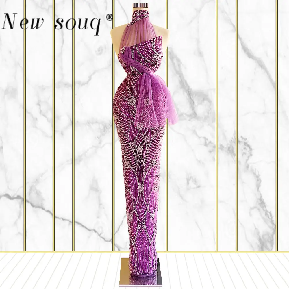 

Фиолетовые длинные вечерние платья-русалки, официальное женское платье высокой моды, стильные африканские черные вечерние платья для деву...