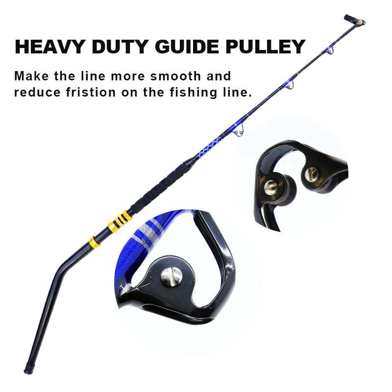 ORJD Sea Fishing Trolling Rod 117cm Length 3+1 Guides EVA Handle Rotating Top Guide Eye Big Game Rod With FRP Curved Handle enlarge