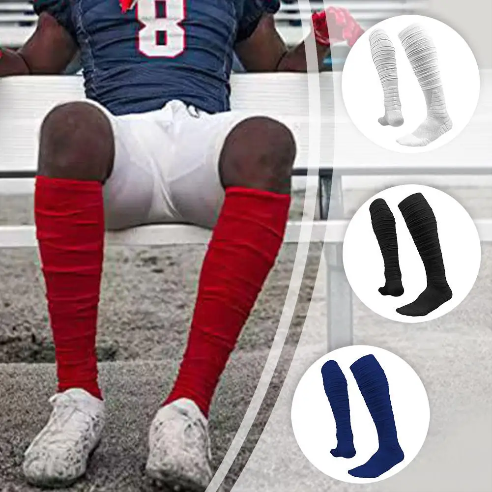 Нескользящие длинные футбольные носки компрессионные для колена спортивные