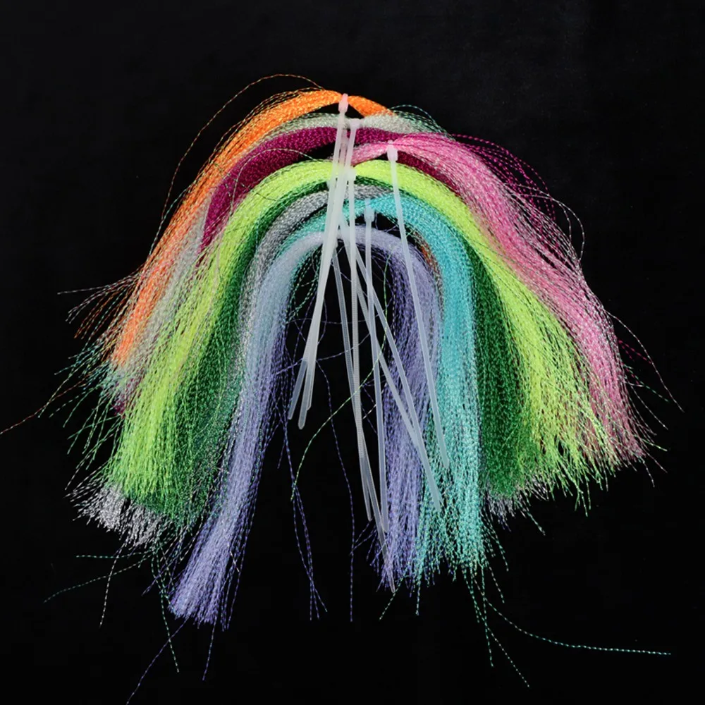 

Fly Fishing Tying Holographic Tinsel Twisted Crystal Flash String Jig Hook Lure Assist Lure Decorating Saltwater Flies Tackle