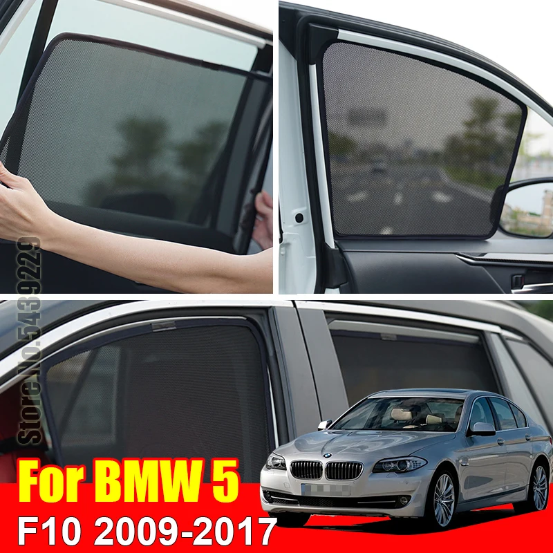 

Магнитный автомобильный солнцезащитный козырек для BMW 5 Series F10 2009-2017, занавеска с сетчатым каркасом на заказ, зеркальный козырек