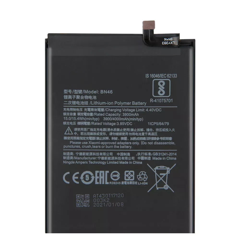 

Replacement Battery BN46 For Xiaomi Redmi Note8 Note 8T 8 Redmi 7 Redmi7 Note 6 Note6 Rechargeable Phone Battery 4000mAh