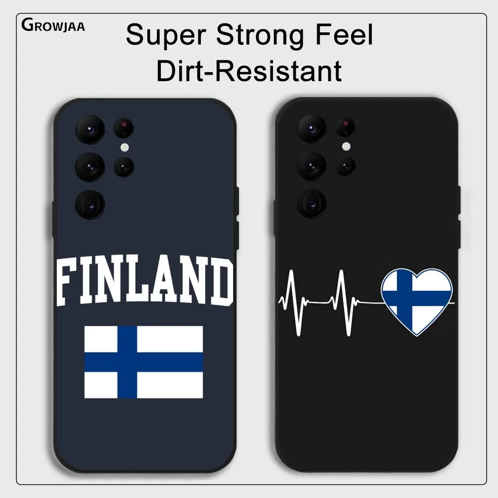 Чехол для телефона с флагом F-Finland Samsung Galaxy S24 Ultra S22 S23 S21 S20 5G защитный силиконовый