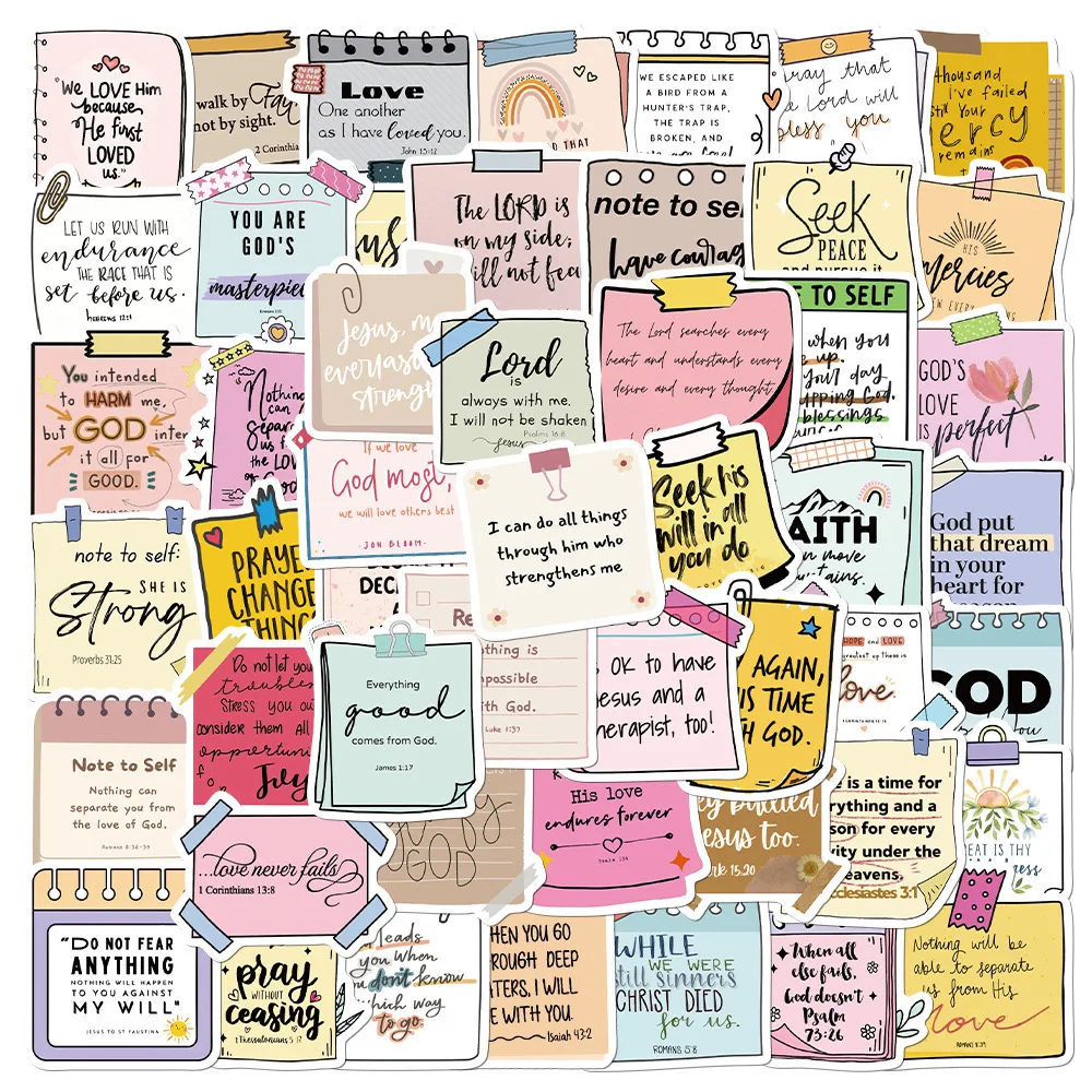 10/50 шт. милые мотивационные слова христианские религия библейские наклейки