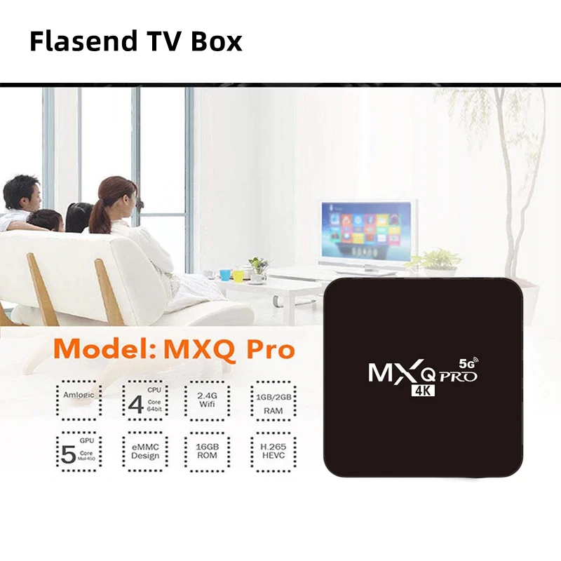 Flasend ROM 1GB+8GB 2G+16G Pro 4K 4G&5G WIFI Internet S905L In-Home Permanent Free TV Channels Smart Set Top TV BOX images - 6