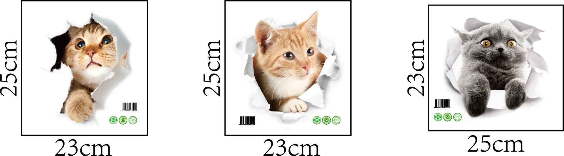 3D стерео Милая Наклейка на стену в виде кота собаки s спальню ванную комнату