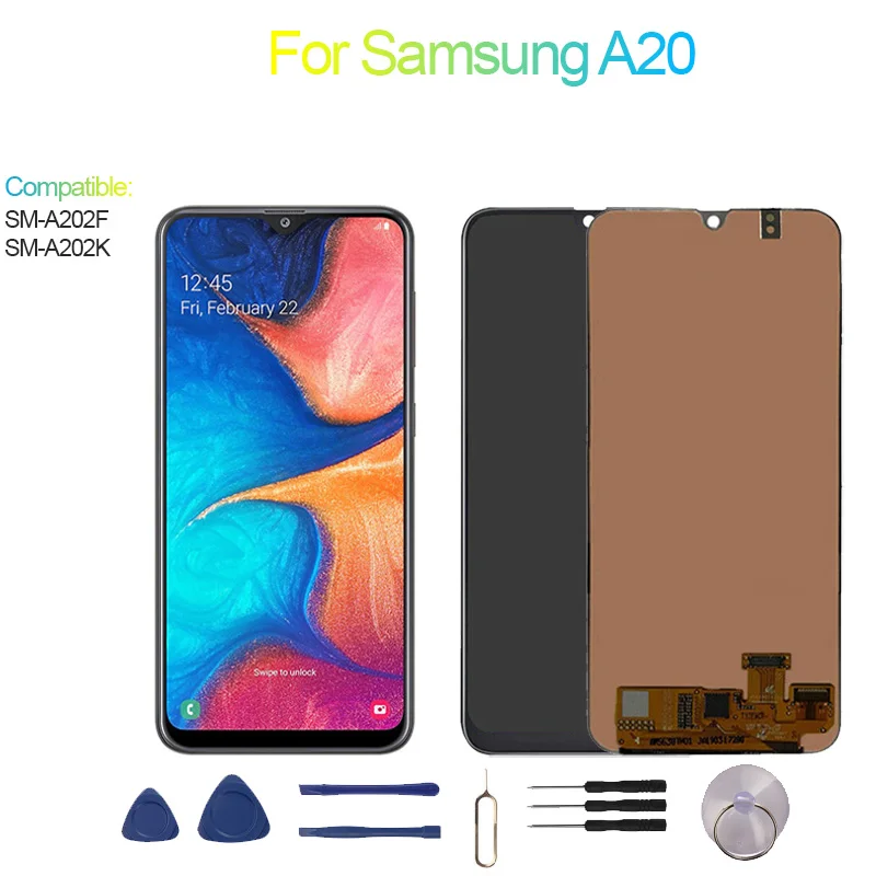 Фото Быстрая доставка: Дисплейный модуль (LCD+тачскрин) для Samsung A20 (SM-A205F/FN/GN/YN/G/W/U/S/DL/U1) – Замена экрана A20 №1