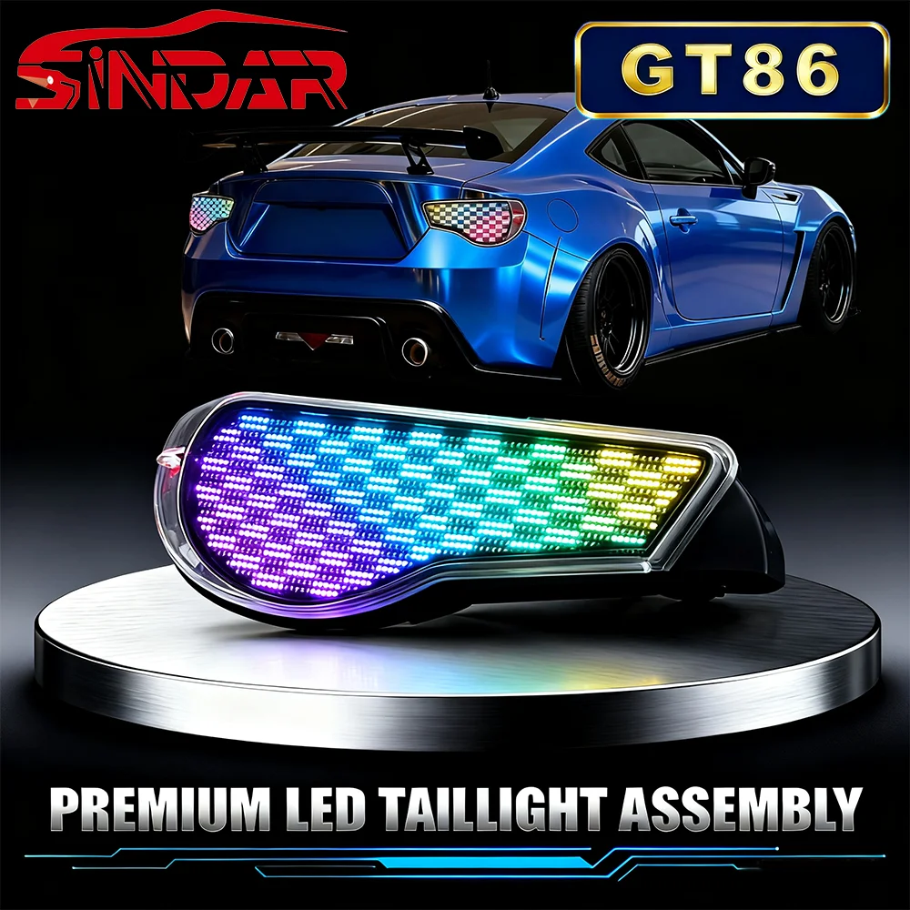 Фото SINDAR автомобильные цифровые задние фонари аксессуары для Toyota GT86 и Subaru BRZ GT86 2012-2023 RGB светодиодные задние фонари Запчасти №2