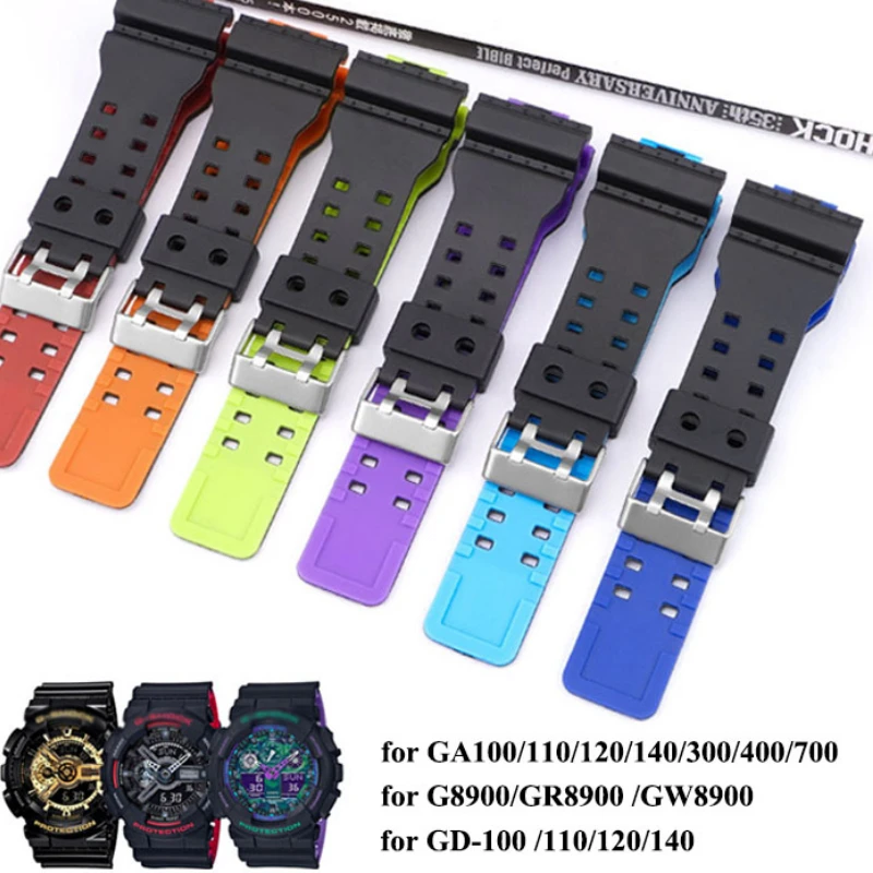 

Silicone Strap for GD-100 GA-100/110/120/140/GA100/110/120/140/300/400/700 Replacement Resin Watch Band for G8900 GR8900 GW8900