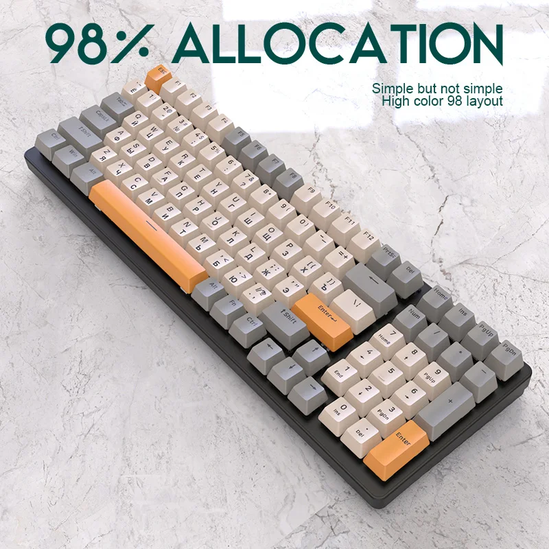Фото Механическая игровая клавиатура K3, 100 клавиши, русский, кабель Type-C, с возможностью горячей замены, RGB №3