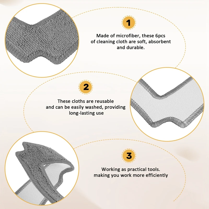 6 шт. тряпка для мытья окон LIECTROUX YW509