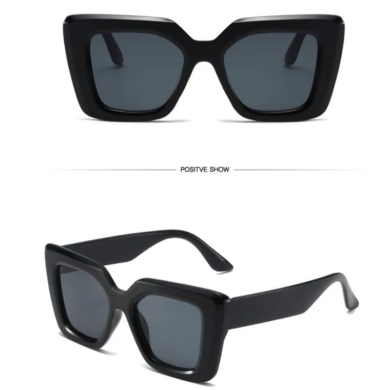 Солнцезащитные очки в большой коричневой оправе для женщин модные и толстые