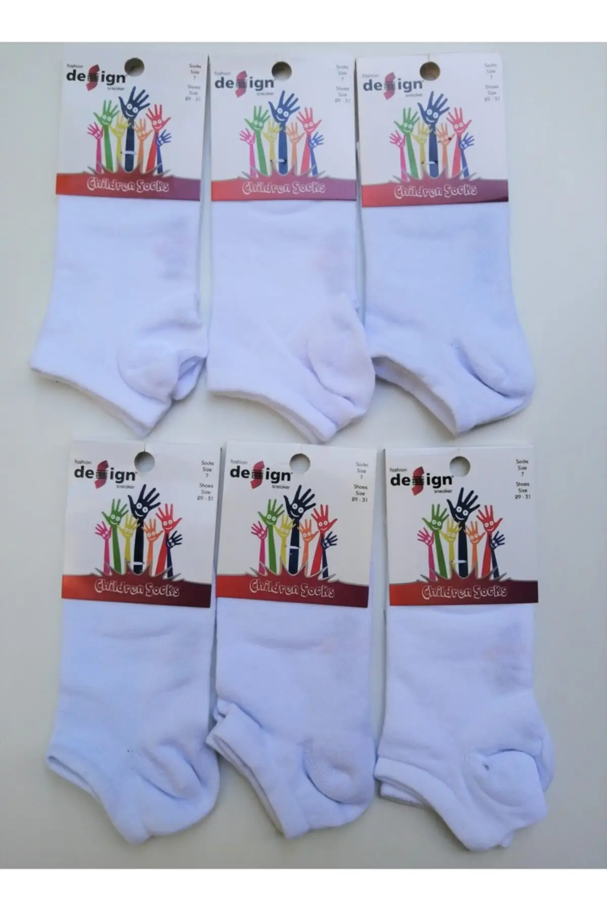 

Umnisex Child White Booties Socks 6'lı Socks Underwear