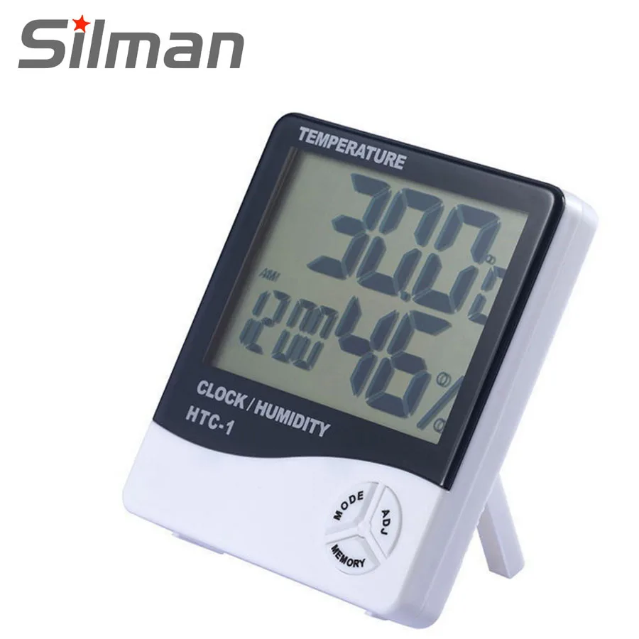 

LCD Electronic Digital Temperature Humidity Meter Thermometer Hygrometer Indoor Outdoor Weather Station Clock HTC-1 HTC-2