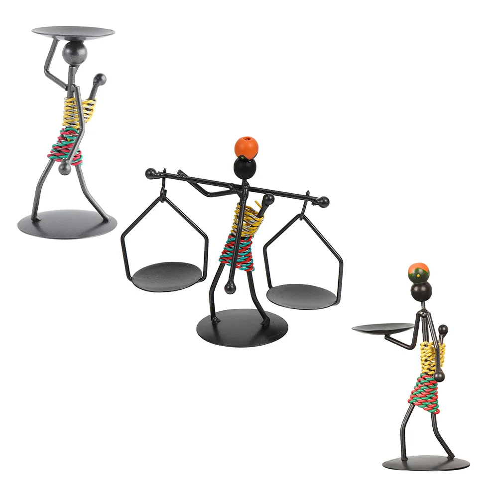 

Tealight Holder Holders Candlestick Table Rack Unique Partyiron Dining Stand Figurine Cup Retro Character Abstract Vintage